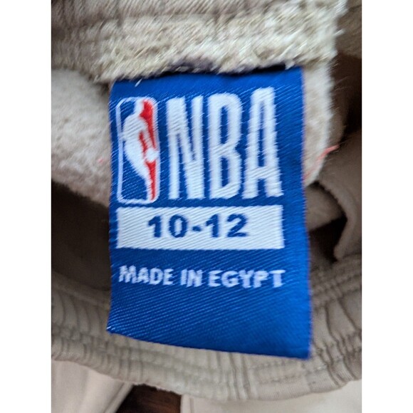 NBA Basketball Logo Jogger Sweatpants Kids Youth 10-12 Beige Tan Sand - Picture 4 of 9